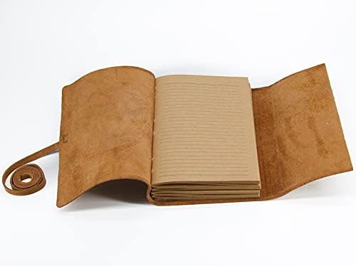 Кожа Списание за жени и мажи врежана 8 x 6 инчи рачно изработени Наредени занает хартија, дрво на животот сонцето и месечината лаптоп пишување notepad книгата на сенките