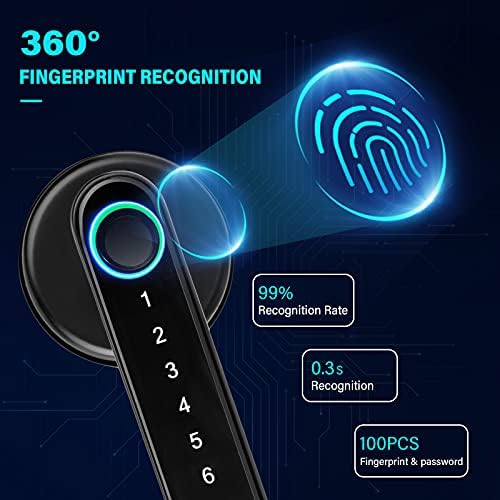 Отпечаток Smart Заклучување на Вратата Затворен Биометриски Keyless Entry Врата се Справи со Bluetooth Тастатура Deadbolt
