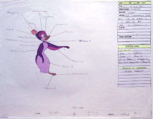Песочни и Пингвин 1992 Година, Оригиналните - Не Bluth Studios - Анимација Cel Боја Копче за Цртање