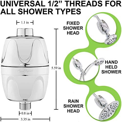 3 Инчен Туш Главата И Филтер - Висок Притисок, Зголемување на Ѕид Showerhead За Низок Проток Тушеви Со Водата на Филтерот
