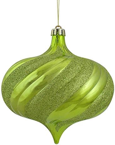 1574-4ct Сјајна Зелена Киви Сјајот Вртат Кромид Божиќ Украси 5.75 – QQ05