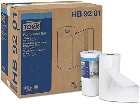 Tork HB9201 Handi-Големина Перфорирани се Тркалаат Крпа, 2-Ply, 11w X 6 3/4l, 120/ролна, Бела, 30/цтн