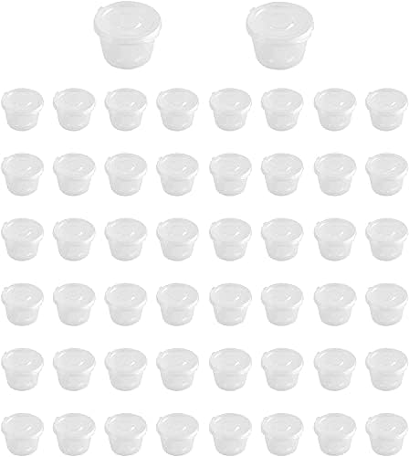 50-Пакување од Пластика Дел Чаши Со Капаци,Јасно Пластика Jello Shot Чаша,Condiment Контејнерите со Капаци за Оброк Првично,
