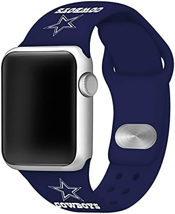 Игра Време Далас Каубојс Силикони Види Бенд Компатибилен со Apple Watch (Сиво - 42/44/45mm)