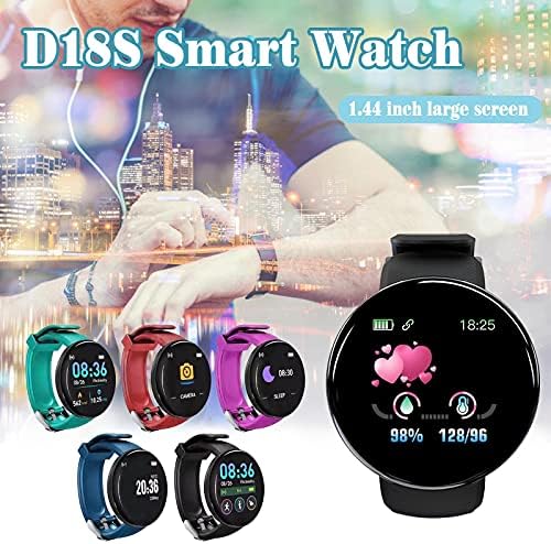 hhscute Smart Watch,Smart Watch 1.44 инчен Екран Push Пораки Порака за Потсетување Спиење Tracker за iOS Телефони (Сина)