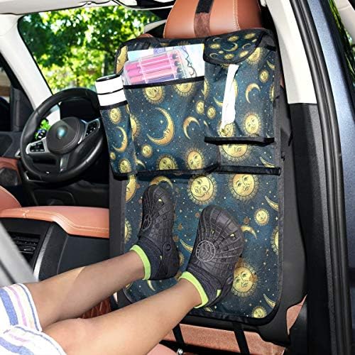 MCHIVER Автомобил Backseat Организатор - Месечината, Сонцето, Ѕвездите Автомобил Складирање Џебови Удар Душеци столче Назад