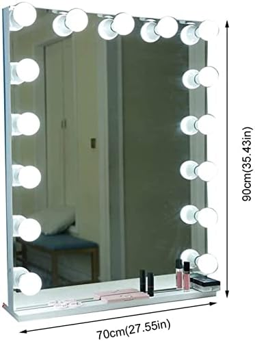 Yisss LED Осветлен Бања Mirro Шминка Огледало Суета Шминка Огледало со Led Светлото на Екранот на Допир, Метална Рамка