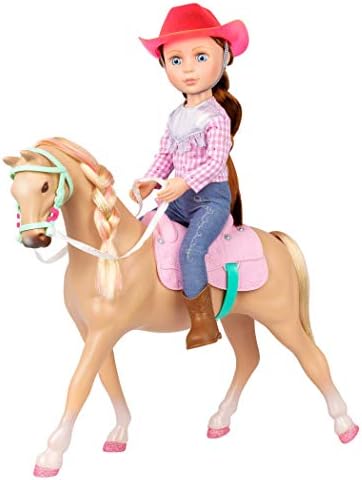 Сјајот Девојки Кукли од Battat – 14-инчен Poseable Equestrian Кукла со Коњ – Jaime & Скокач – Кафеава Коса & Сини Очи — Јавањето Облека со Cowgirl Шапка – Играчки и Додатоци за Деца на ?