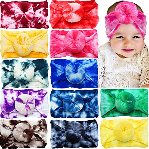 12 Пакет Бебе Девојка Коса Додатоци со 2.75 во Крофни Лакови Hairband Мода Tye Боја на Косата Лакови Мека гума за џвакање