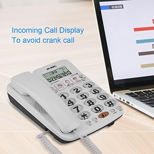 Bindpo Фиксни Телефонски, Десктоп Телефони Corded за HOM и за Статистика, Call ID Приказ 2-Линија Corded Телефонот, го