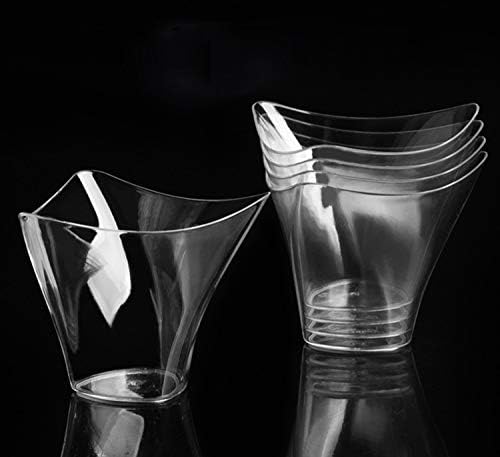 Tosnail 50 Пакет 4oz Триаголен Десерт Мезе Гимнастик Чаши за Еднократна употреба Пластични Чаши со 50 Пластични Лажици
